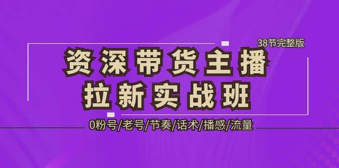 资深·带货主播拉新实战班，0粉号/老号/节奏/话术/播感/流量-38节完整版-小白项目网