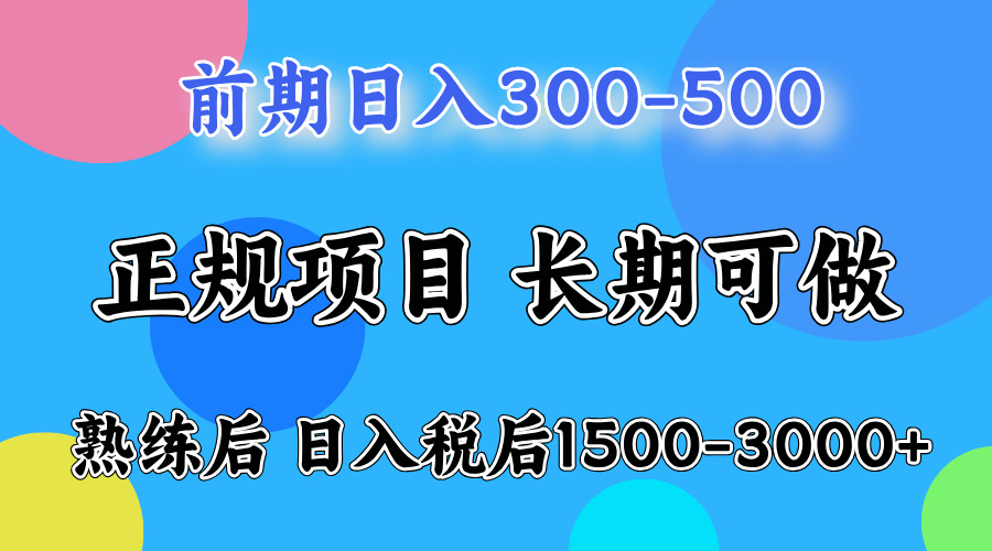 前期做一天收益300-500左右.熟练后日入收益1500-3000比较好上手-小白项目网