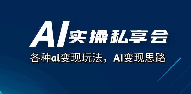 AI实操私享会，各种ai变现玩法，AI变现思路（67节课）-小白项目网