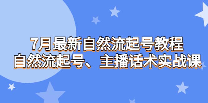 7月最新自然流起号教程，自然流起号、主播话术实战课-小白项目网
