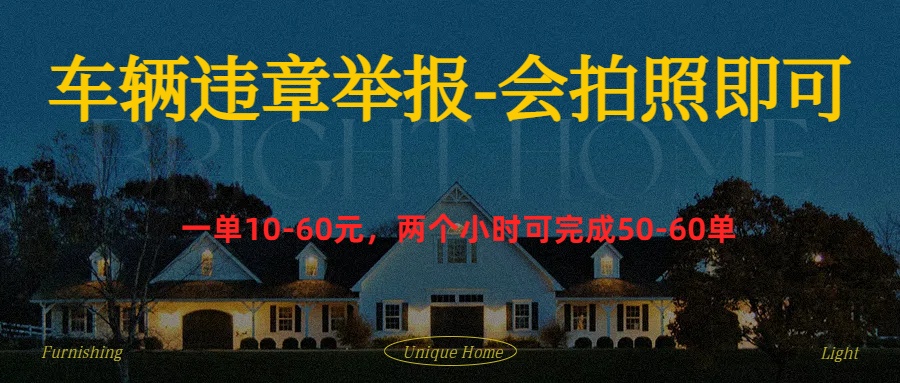 车辆违章举报得奖励-小白项目网