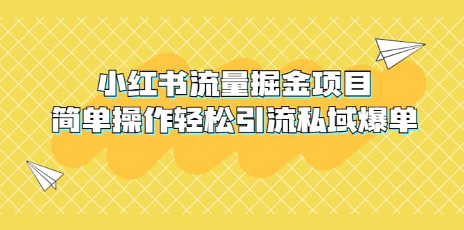 外面收费398小红书流量掘金项目，简单操作轻松引流私域爆单-小白项目网