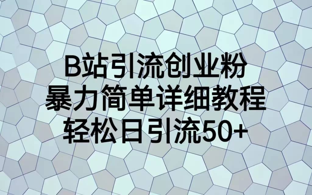B站引流创业粉，暴力简单详细教程，轻松日引流50+-小白项目网