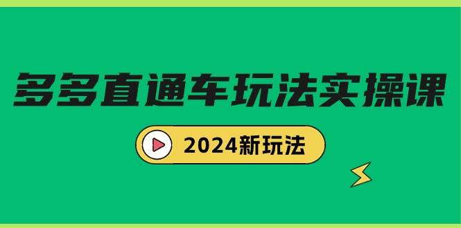 多多直通车玩法实战课，2024新玩法（7节课）-小白项目网