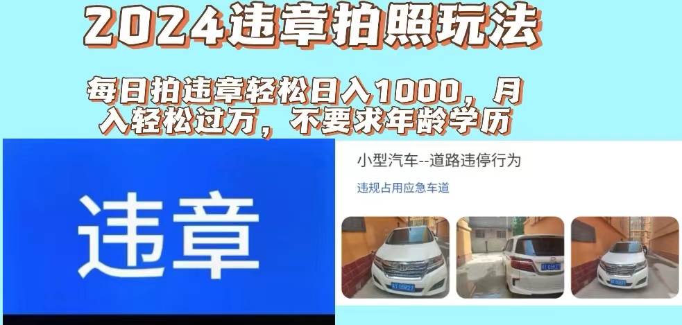 2024违章拍照新玩法，推广躺赚+拍照赚钱双模式，日入1000+-小白项目网