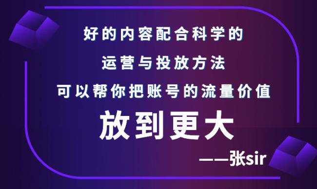 张sir账号流量增长课，告别海王流量，让你的流量更精准-小白项目网