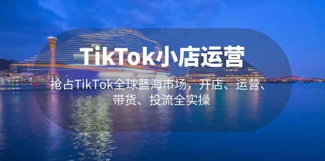 TikTok小店运营 抢占TikTok全球蓝海市场，开店、运营、带货、投流全实操-小白项目网