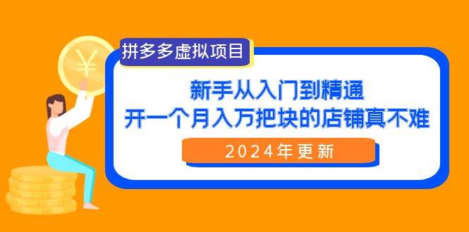 拼多多虚拟项目：入门到精通，开一个月入万把块的店铺 真不难（24年更新）-小白项目网