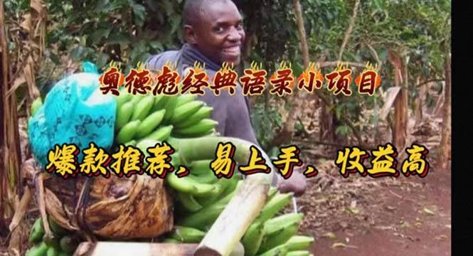 奥德彪经典语录小项目，爆款推荐，易上手，收益高-小白项目网