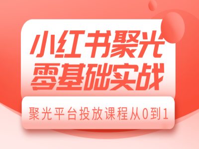 小红书聚光零基础实战，聚光平台投放课程从0到1-小白项目网